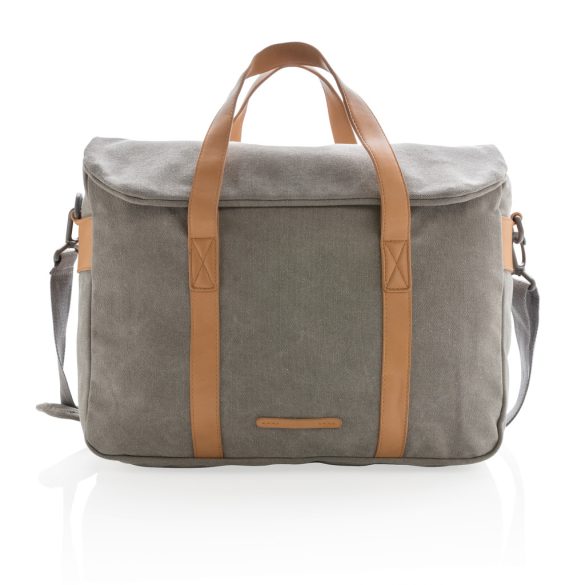 Canvas laptop bag PVC free, grey