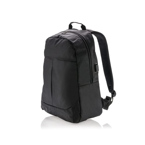 Power USB laptop backpack, black