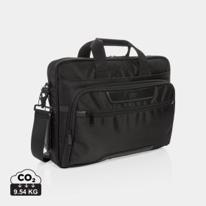 Swiss Peak RPET Voyager RFID 15.6" laptop bag, black