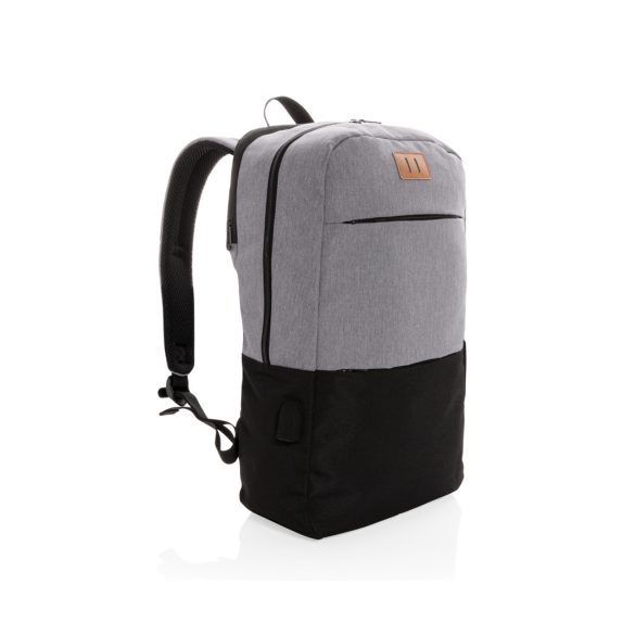 Modern 15.6" USB & RFID laptop backpack PVC free, black