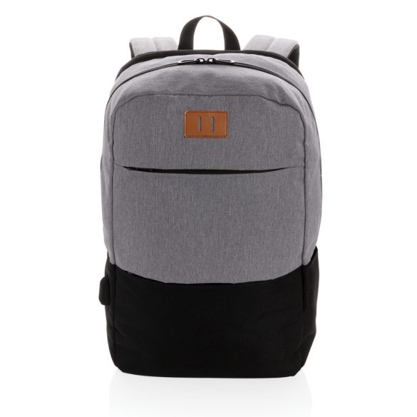 Modern 15.6" USB & RFID laptop backpack PVC free, black