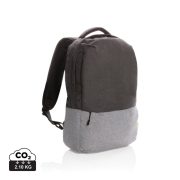   Duo color RPET 15.6" RFID laptop backpack PVC free, grey
