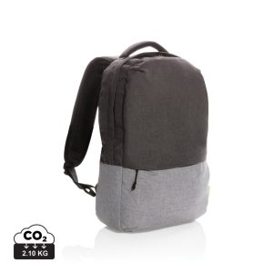 Duo color RPET 15.6" RFID laptop backpack PVC free, grey