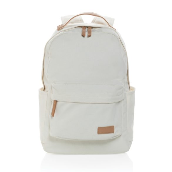 Impact AWARE™ 16 oz. recycled canvas backpack, white