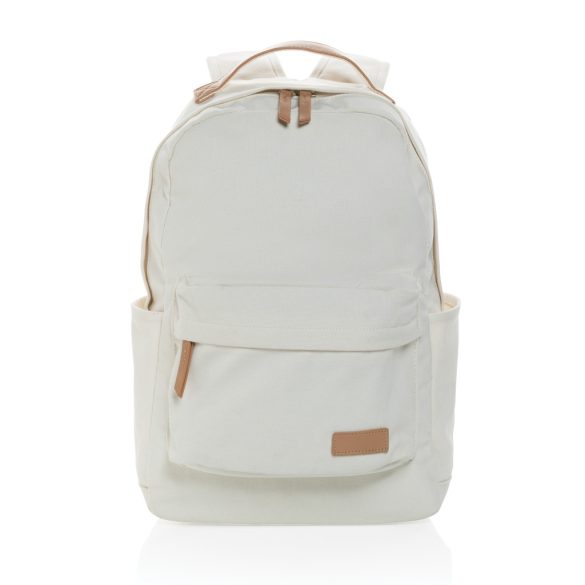 Impact AWARE™ 16 oz. recycled canvas backpack, off white