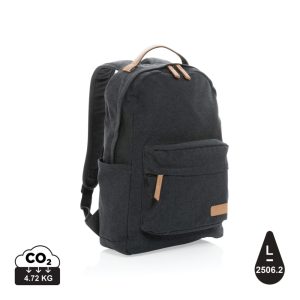 Impact AWARE™ 16 oz. recycled canvas backpack, black