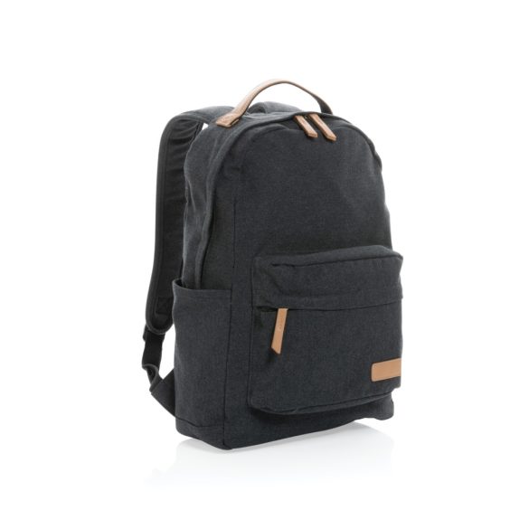 Impact AWARE™ 16 oz. recycled canvas backpack, black