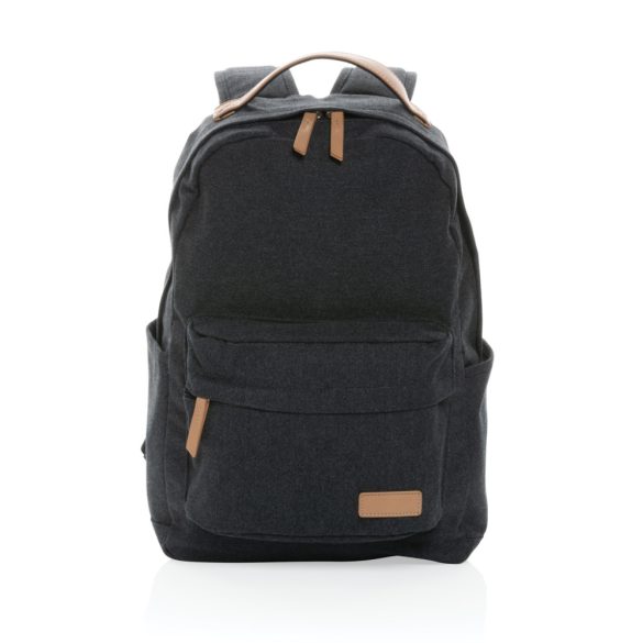 Impact AWARE™ 16 oz. recycled canvas backpack, black