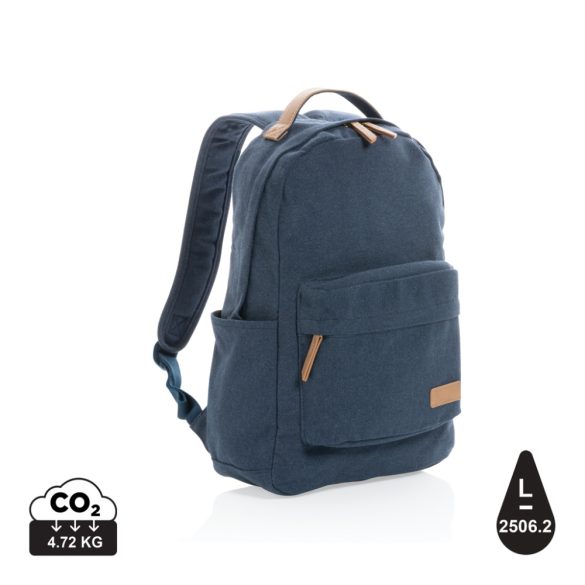 Impact AWARE™ 16 oz. recycled canvas backpack, blue