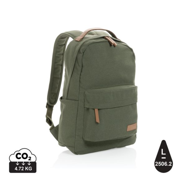 Impact AWARE™ 16 oz. recycled canvas backpack, green