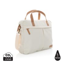 Impact AWARE™ 16 oz. recycled canvas laptop bag, white