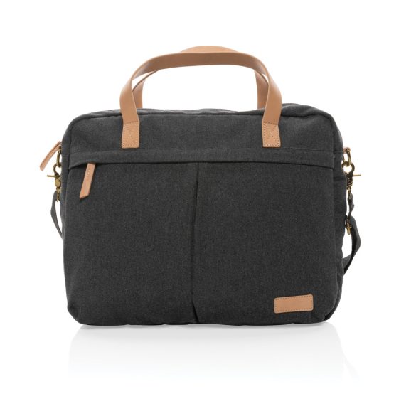 Impact AWARE™ 16 oz. recycled canvas laptop bag, black