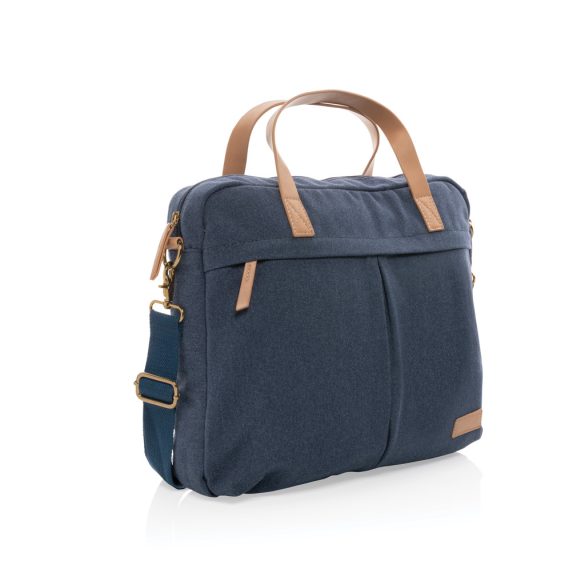 Impact AWARE™ 16 oz. recycled canvas laptop bag, blue