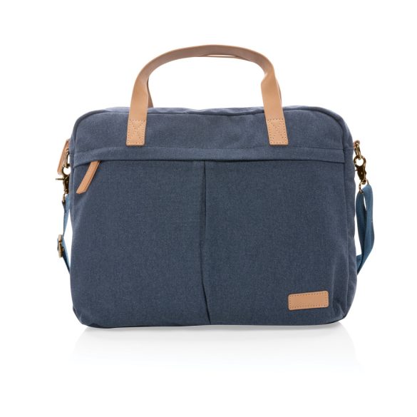 Impact AWARE™ 16 oz. recycled canvas laptop bag, blue