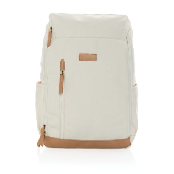 Impact AWARE™ 16 oz. rcanvas 15 inch laptop backpack, white