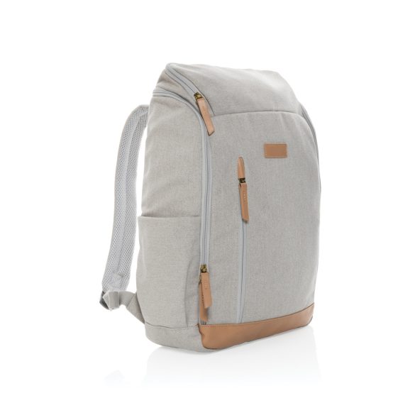 Impact AWARE™ 16 oz. recycled canvas 15" laptop backpack, grey