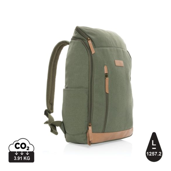 Impact AWARE™ 16 oz. rcanvas 15 inch laptop backpack, green