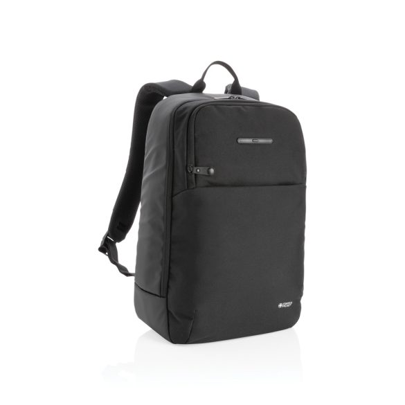 Swiss Peak laptop backpack with UV-C steriliser pocket, black