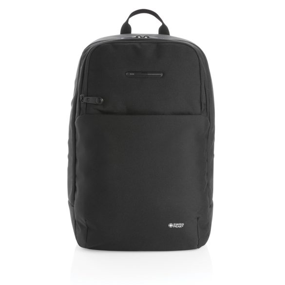 Swiss Peak laptop backpack with UV-C steriliser pocket, black