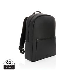 Swiss Peak deluxe vegan leather laptop backpack PVC free, bl