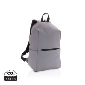 Smooth PU 15.6"laptop backpack, grey