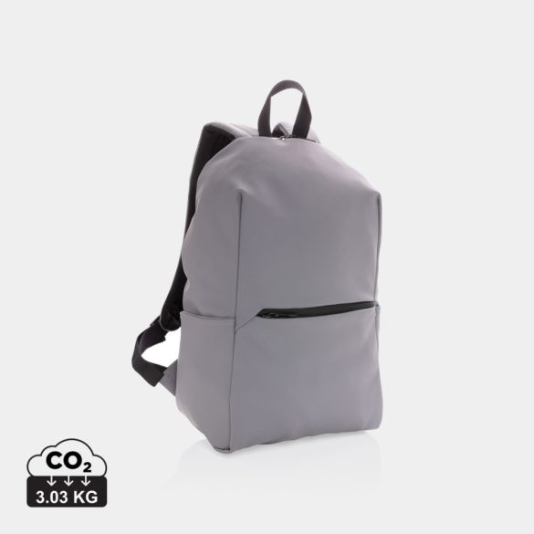 Smooth PU 15.6"laptop backpack, grey