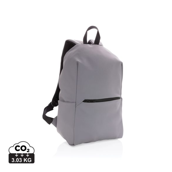 Smooth PU 15.6"laptop backpack, grey
