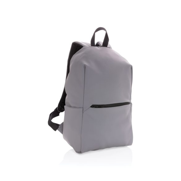 Smooth PU 15.6"laptop backpack, grey