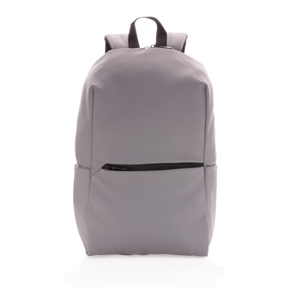 Smooth PU 15.6"laptop backpack, grey