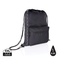 AWARE™ RPET Reflective drawstring backpack, black