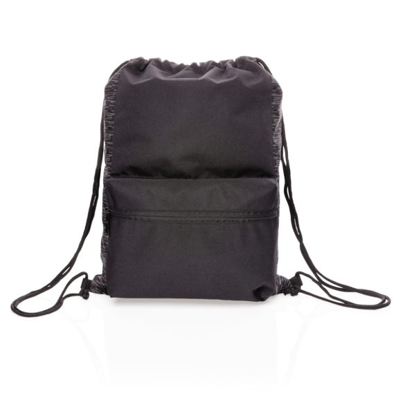 AWARE™ RPET Reflective drawstring backpack, black