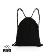   Impact AWARE™ recycled cotton drawstring backpack 145g, black