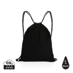   Impact AWARE™ Recycled cotton drawstring backpack 145g, blac