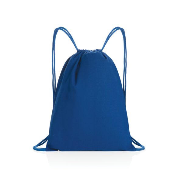 Impact AWARE™ Recycled cotton drawstring backpack 145g, blue
