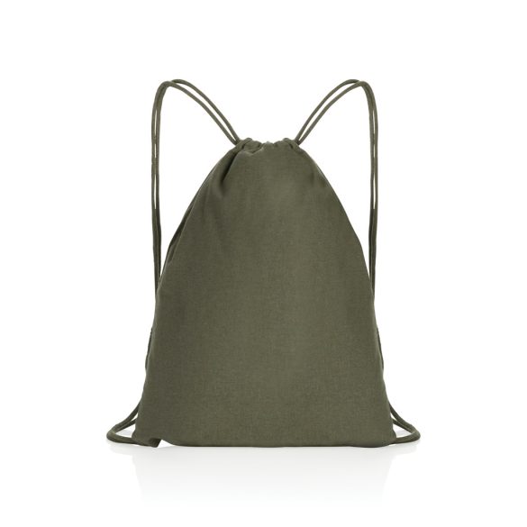 Impact AWARE™ recycled cotton drawstring backpack 145g, green