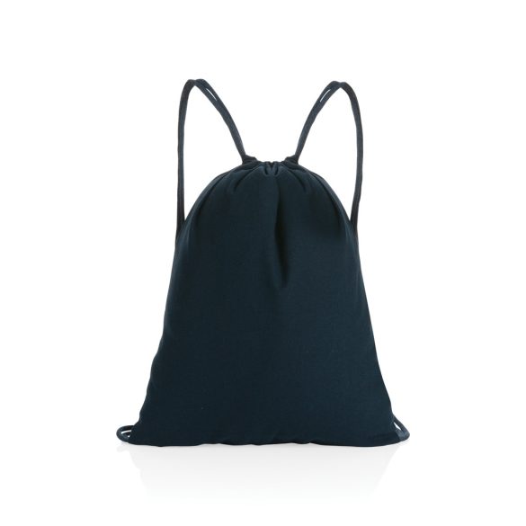 Impact AWARE™ recycled cotton drawstring backpack 145g, navy