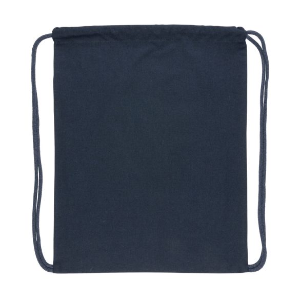 Impact AWARE™ recycled cotton drawstring backpack 145g, navy