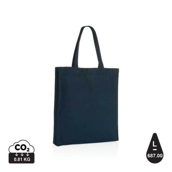 Impact AWARE™ Recycled cotton tote w/bottom 145g, navy