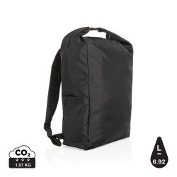 Impact AWARE™ RPET lightweight rolltop backpack, black