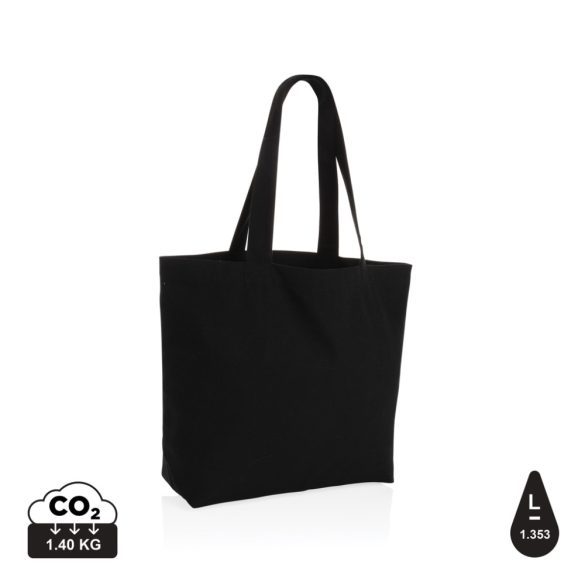 Impact Aware™ 240 gsm rcanvas shopper w/pocket undyed, black