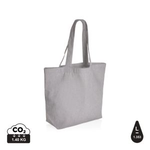 Impact Aware™ 240 gsm rcanvas shopper w/pocket undyed, grey