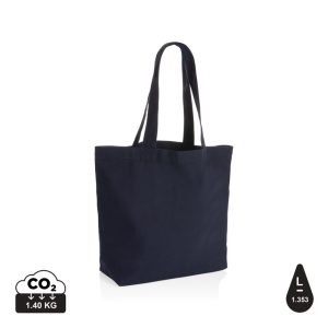 Impact Aware™ 240 gsm rcanvas shopper w/pocket undyed, navy