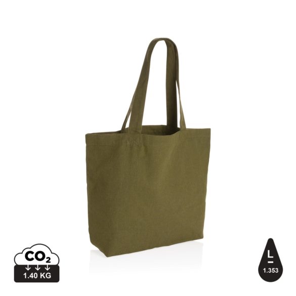 Impact Aware™ 240 gsm rcanvas shopper w/pocket undyed, green