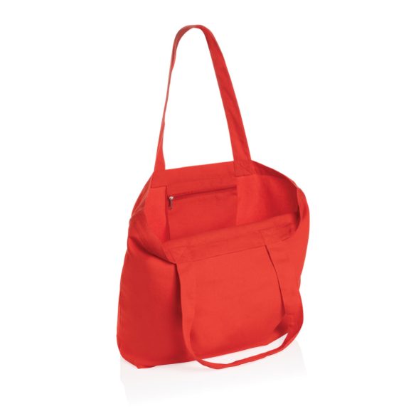 Impact Aware™ 240 gsm rcanvas shopper w/pocket, red