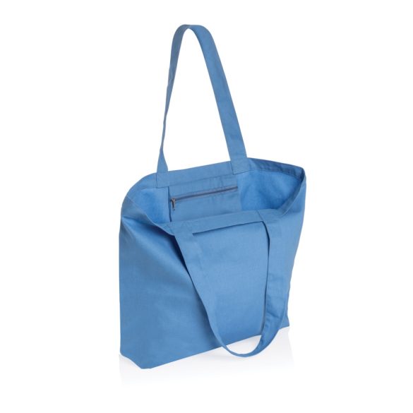 Impact Aware™ 240 gsm rcanvas shopper w/pocket, blue