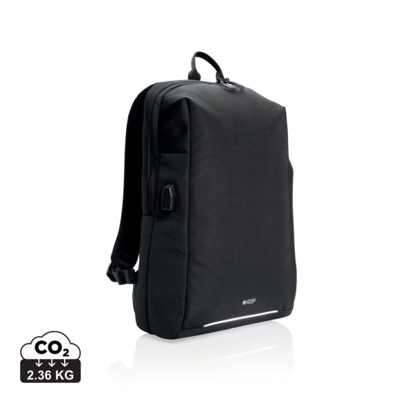 Swiss Peak AWARE™ RFID and USB A laptop backpack, black