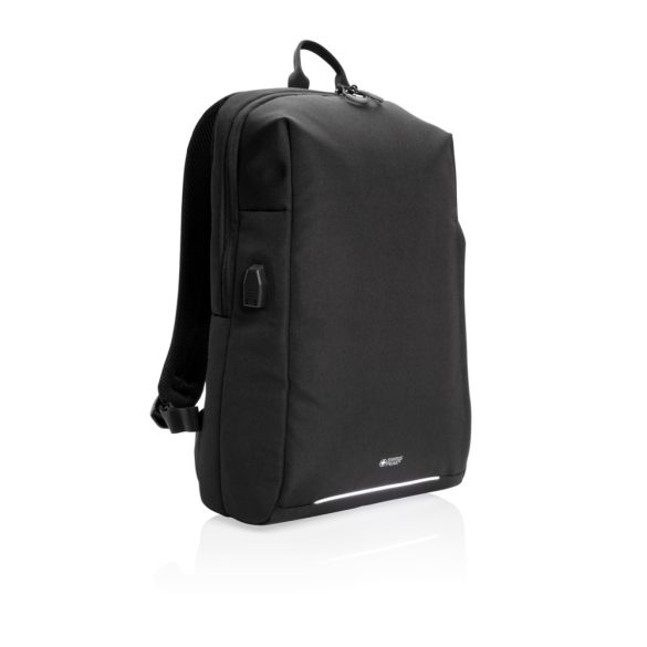 Swiss Peak AWARE™ RFID and USB laptop backpack, black