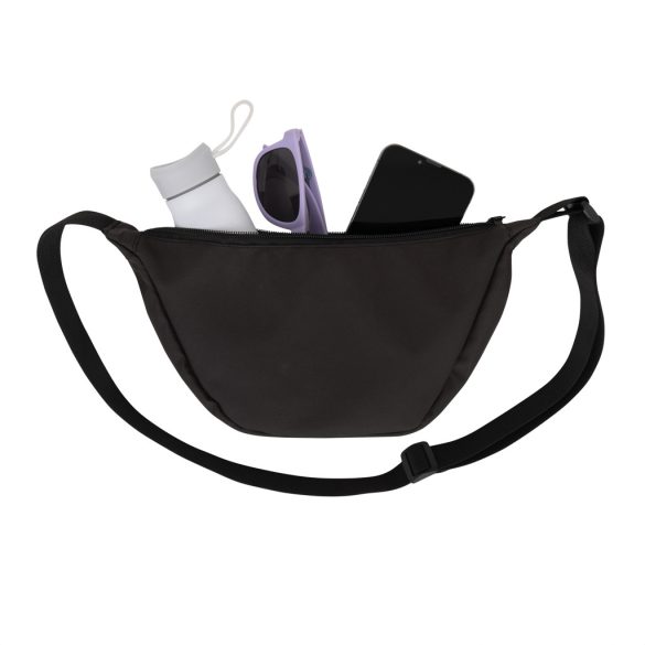 Crescent AWARE™ RPET half moon sling bag, black