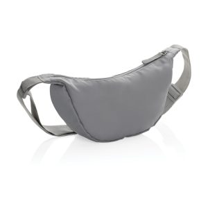 Crescent AWARE™ RPET half moon sling bag, silver grey