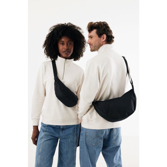 Crescent XL AWARE™ RPET half moon sling bag, black